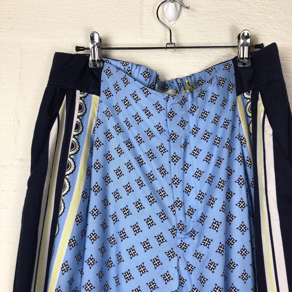 Maeve Light Blue & Navy Wide-Leg Printed Culottes - Picture 9 of 16